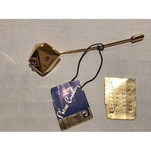 Vintage Gold Tone Pierre Cardin Stick Pin Tie June Birth Stone Alexandrite